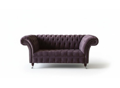 Chesterfield Sofa Couch Design Fioletowa Podkładka Włókienniczy Dwumiejscowe miejsce siedzące Nowe