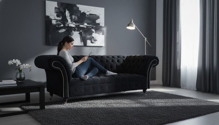 Design Sofa Couch Podkładka 3 miejsce do siedzenia Sofy Blue Couches Siedziba Materiał Nowy