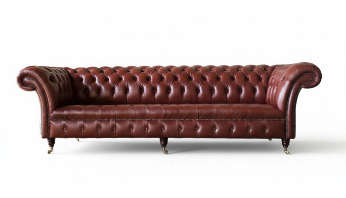 Skórzana sofa sofa 4 miejsce do siedzenia sofy projekt Chesterfield Skóra Couch Meble 245cm