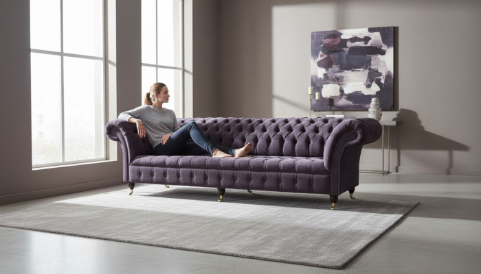Sofa 4 miejsce do siedzenia Sofa Podkładka Design Włókienniczy Living Room Design Meble Nowe