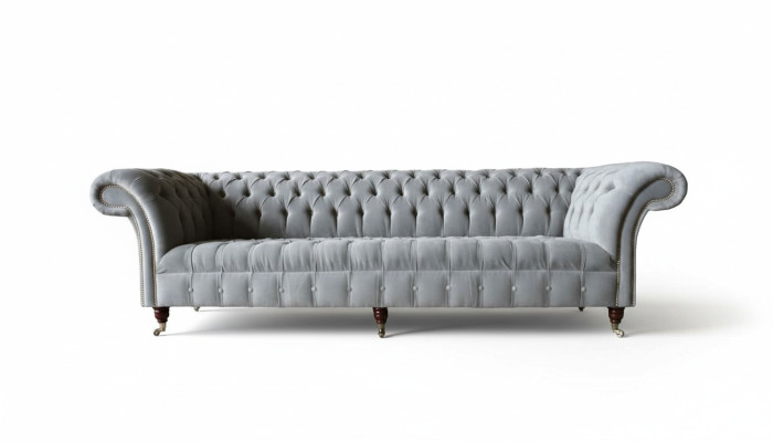 Chesterfield Design Sofa 4 miejsce do siedzenia Podkładka Luksusowe kanapy włókiennicze