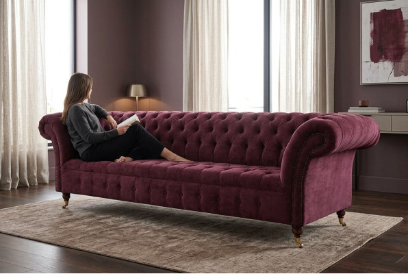 Chesterfield Design Couch Podkładka Włókienniczy Sofa Couches 3er miejsce do siedzenia Nowe