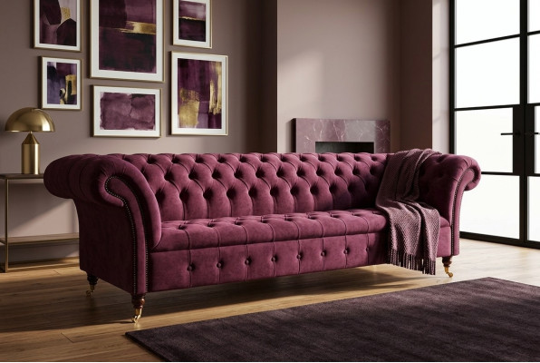 Chesterfield Design Couch Podkładka Włókienniczy Sofa Couches 3er miejsce do siedzenia Nowe