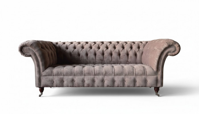 Chesterfield Sofa Couch Podkładka Design 3 miejsce do siedzenia Sofa Trzyosobowa Fioletowa