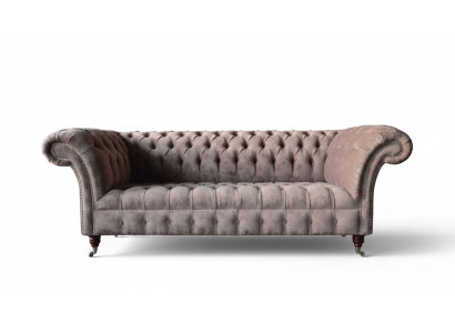 Chesterfield Sofa Couch Podkładka Design 3 miejsce do siedzenia Sofa Trzyosobowa Fioletowa