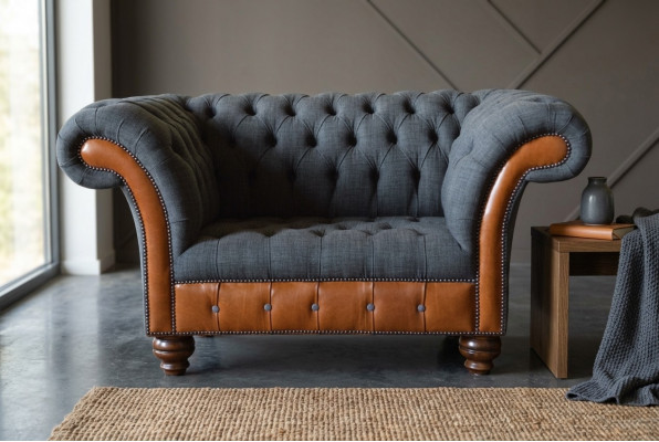 Fotel 1 miejsce do siedzenia Sofa Podkładka Design Luksusowe sofy materiałowe Chesterfield Włókienniczy