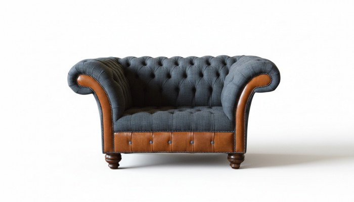 Fotel 1 miejsce do siedzenia Sofa Podkładka Design Luksusowe sofy materiałowe Chesterfield Włókienniczy