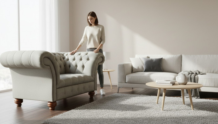 Sofa Chesterfield Sofa Fotel Sofa Podkładka Meble Włókiennicze Materiał