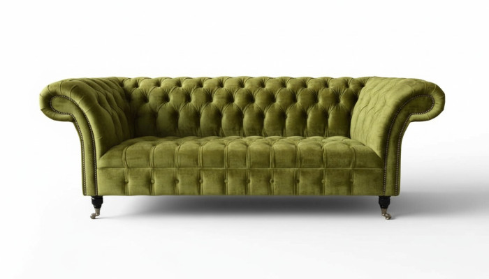 Design Chesterfield Sofa 3 miejsce do siedzenia Green Couch Podkładka Sofy Living Room