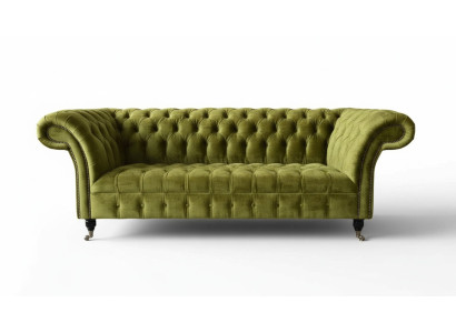 Design Chesterfield Sofa 3 miejsce do siedzenia Green Couch Podkładka Sofy Living Room