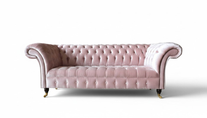 Chesterfield 3 miejsce do siedzenia Sofa Sofa materiałowa Różowa Podkładka Sofy Nowość