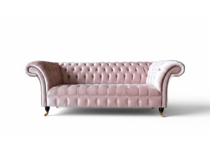 Chesterfield 3 miejsce do siedzenia Sofa Sofa materiałowa Różowa Podkładka Sofy Nowość