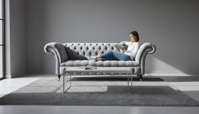 Chesterfield 3 miejsce do siedzenia Kanapa Siedziba Włókienniczy Materiał Kanapy Sofy Sofa Podkładka