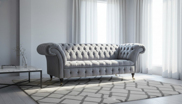 Chesterfield 3 miejsce do siedzenia Kanapa Siedziba Włókienniczy Materiał Kanapy Sofy Sofa Podkładka