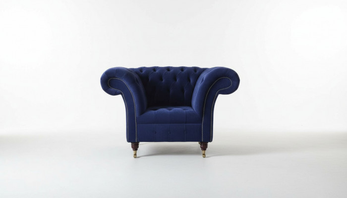 Chesterfield Włókienniczy Fotel 1 miejsce siedzące Sofa Podkładka Design Luxury Modern
