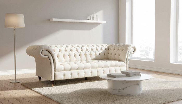 Chesterfield Sofa 3 miejsce do siedzenia Designer Pink Couches Materiał Podkładka Włókienniczy