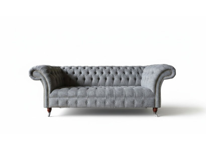 Szara Designerska Kanapa Sofa Trzyosobowa Luksusowe Kanapy Meble Sofy Włókiennicze