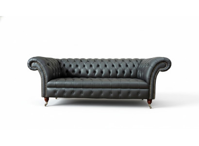 Chesterfield Design Luksusowa Podkładka Sofa Kanapa Siedziba Skóra Nowa Sofa Nowość