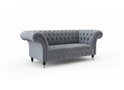 Sofa Chesterfield 3 miejsce do siedzenia Luksusowa kanapa Sofy do salonu Sofa z szarej tkaniny