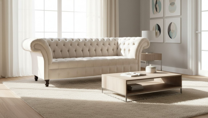 Sofa 3 miejsce do siedzenia Sofy Kanapa Podkładka Nowoczesna sofa materiałowa Siedziba trzyosobowa Nowość