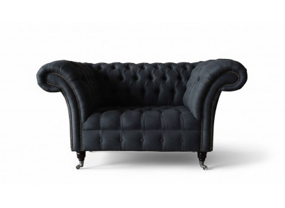 Kanapa Podkładka Sofa Włókienniczy Chesterfield Couches 1,5 miejsce do siedzenia Jednoosobowa Szara