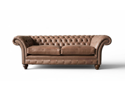 Chesterfield Sofa Design Luxury Skóra Podkładka Classic Sofa 3 miejsce do siedzenia