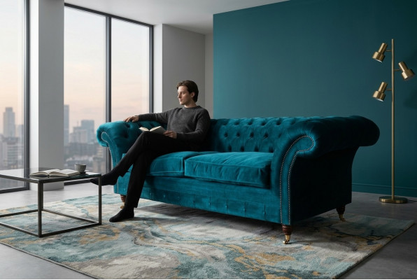 Designerska Sofa 3 miejsce do siedzenia Chesterfield Couch Podkładka Sofas Designsofa Siedziba