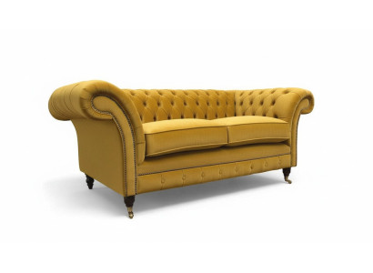 Sofa 2 miejsce do siedzenia Kanapa Podkładka Sofa Włókienniczy Materiał Chesterfield Kanapy Nowa