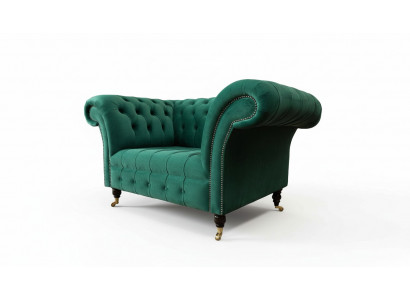Szara Sofa Chesterfield Design Fotel EarsFotel Podkładka Luxury Włókienniczy