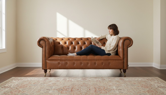 Sofa Chesterfield 3 Siedziba Podkładka Kanapy Sofy Kanapa Trzyosobowa Brązowa