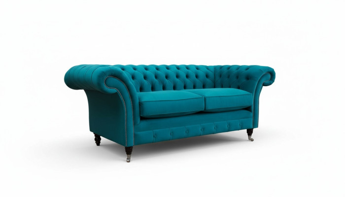 Chesterfield 2 miejsce do siedzenia Kanapa Podkładka Siedziba Włókienniczy Materiał Kanapy Sofa Nowość