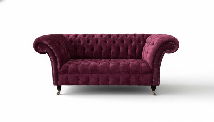 Sofa Luxury Włókienniczy Chesterfield Couch Sofy Podkładka 2 miejsce do siedzenia Pink Design