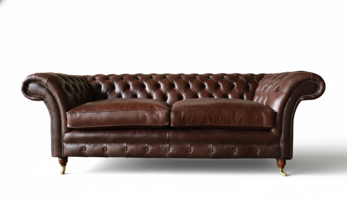 Sofa 3 miejsce do siedzenia Kanapa Podkładka Sofy Kanapy Salon Chesterfield Skóra