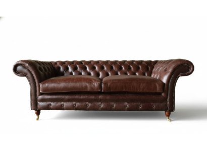 Sofa 3 miejsce do siedzenia Kanapa Podkładka Sofy Kanapy Salon Chesterfield Skóra