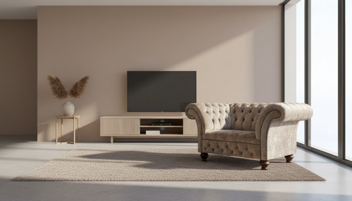 Chesterfield Fotel Couch 1 miejsce do siedzenia Sofa Włókienniczy Materiał Kanapy Podkładka Nowość