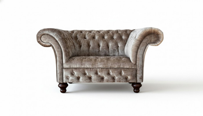 Chesterfield Fotel Couch 1 miejsce do siedzenia Sofa Włókienniczy Materiał Kanapy Podkładka Nowość