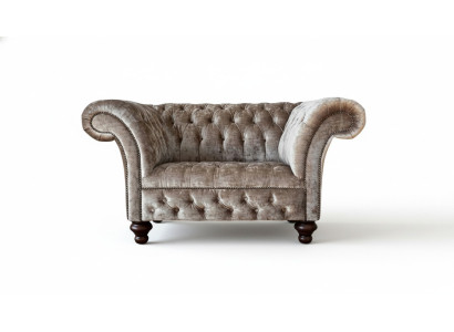 Chesterfield Fotel Couch 1 miejsce do siedzenia Sofa Włókienniczy Materiał Kanapy Podkładka Nowość