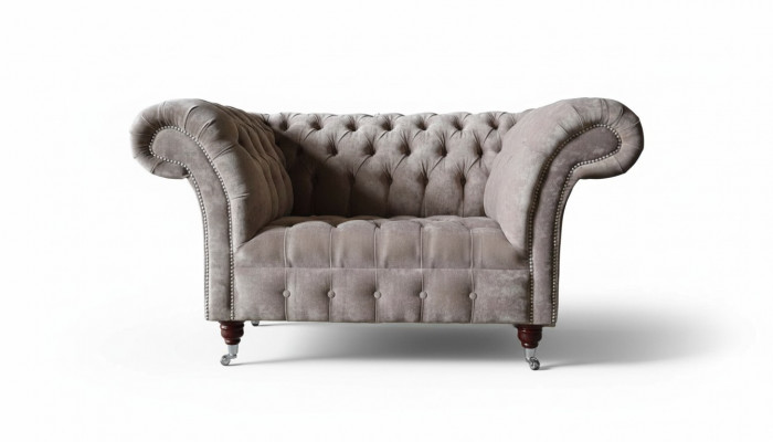 Chesterfield Sofa Couch 1 miejsce do siedzenia Luksusowe Włókienniczy Materiał Kanapy Podkładka Nowość