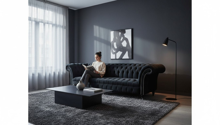Sofa 4 miejsce do siedzenia Chesterfield Podkładka Living Room Design Luxury Drewno Nowa