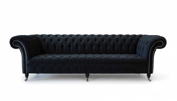 Sofa 4 miejsce do siedzenia Chesterfield Podkładka Living Room Design Luxury Drewno Nowa