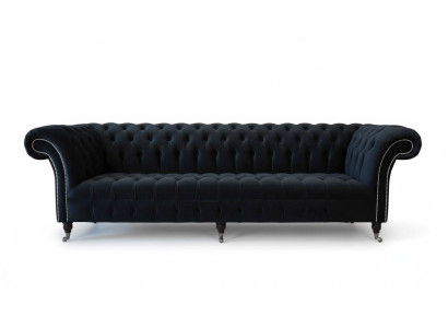 Sofa 4 miejsce do siedzenia Chesterfield Podkładka Living Room Design Luxury Drewno Nowa