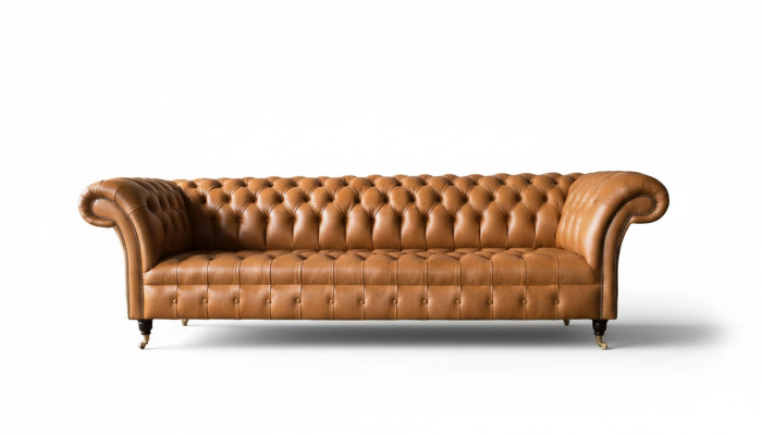 Skórzana sofa Chesterfield 4 miejsce do siedzenia luksusowe kanapy Skóra Podkładka salonowa