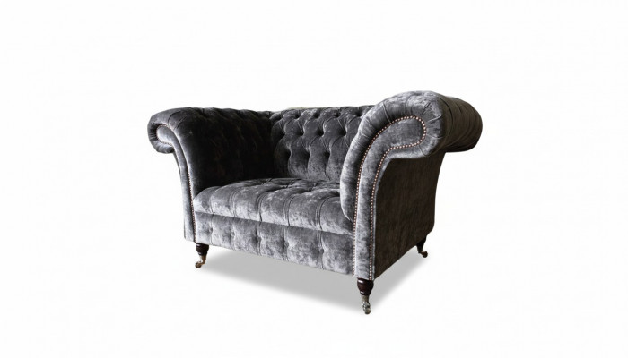 Design Chesterfield Materiał Couch Fotel 1,5 miejsce do siedzenia Podkładka Lounge Nowość
