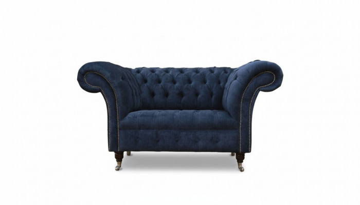 Chesterfield Sofa 1,5 miejsce do siedzenia Designer Couches Couch Materiał Podkładka Włókienniczy