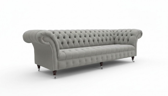 Szara Sofa Czteroosobowa Materiał Projekt Salonu Kanapy Podkładka Sofy Nowość