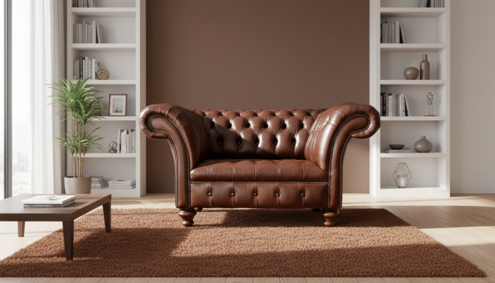Sofa Chesterfield Sofy do salonu Sofa Podkładka Skóra Nowoczesne 1,5 miejsce do siedzenia