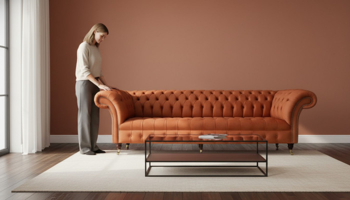 Brytyjska Chesterfield Podkładka Luxury Sofa Design Couch Classic Sofa 4 miejsce do siedzenia