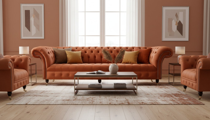 Brytyjska Chesterfield Podkładka Luxury Sofa Design Couch Classic Sofa 4 miejsce do siedzenia