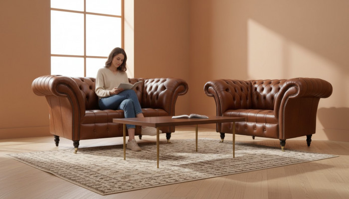 Materiał Chesterfield Design Couch Fotel 1,5 miejsca do siedzenia Podkładka Sofas Lounge