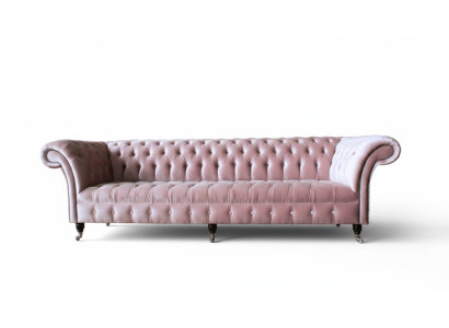 Chesterfield Pink Couch Sofa Podkładka 4 miejsce siedzące Kanapy Siedziba Sofy